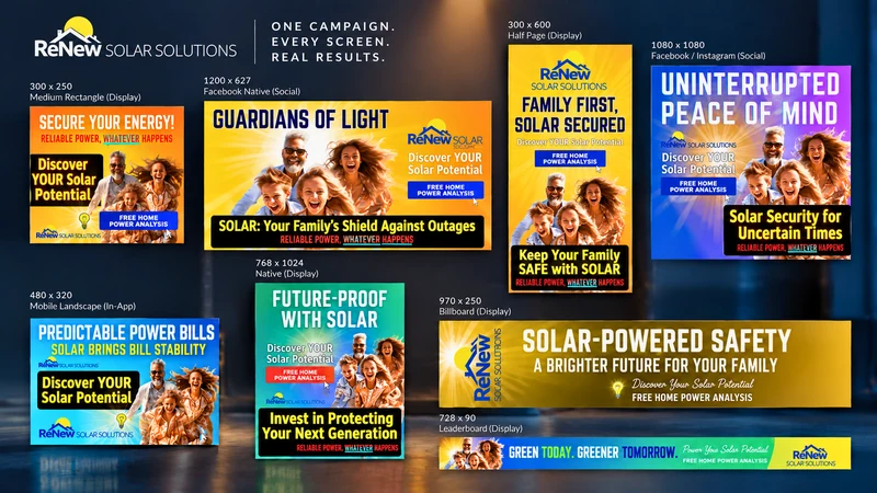 ReNew Solar multi-format creative wall